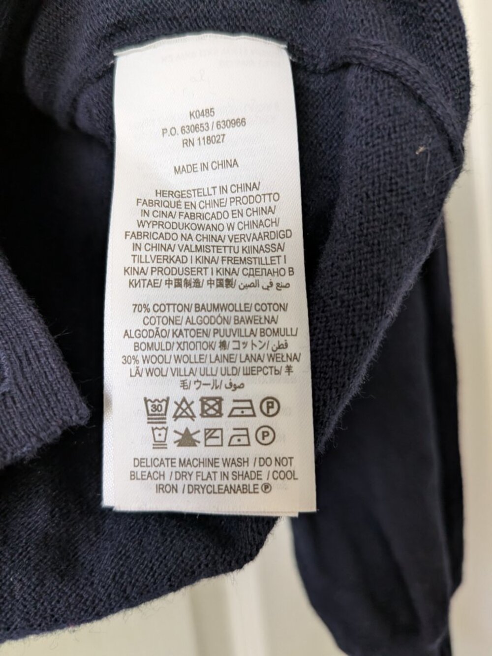 Boden Navy Button Ruffled Cardigan - Picture 5 of 8